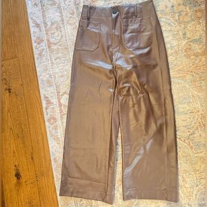 Maeve Brown Leather Pants